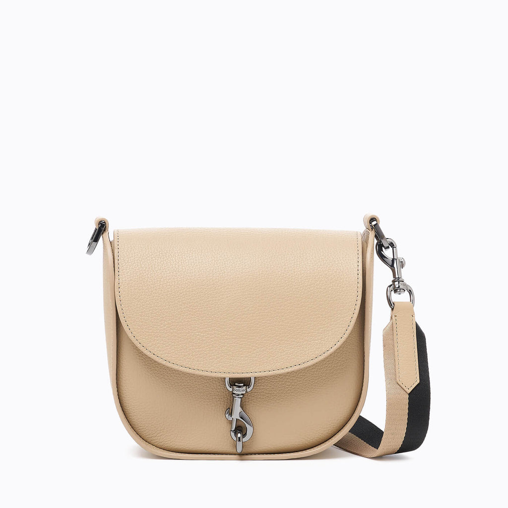 DKNY Beige Leather Front Pocket Shoulder Bag Dkny