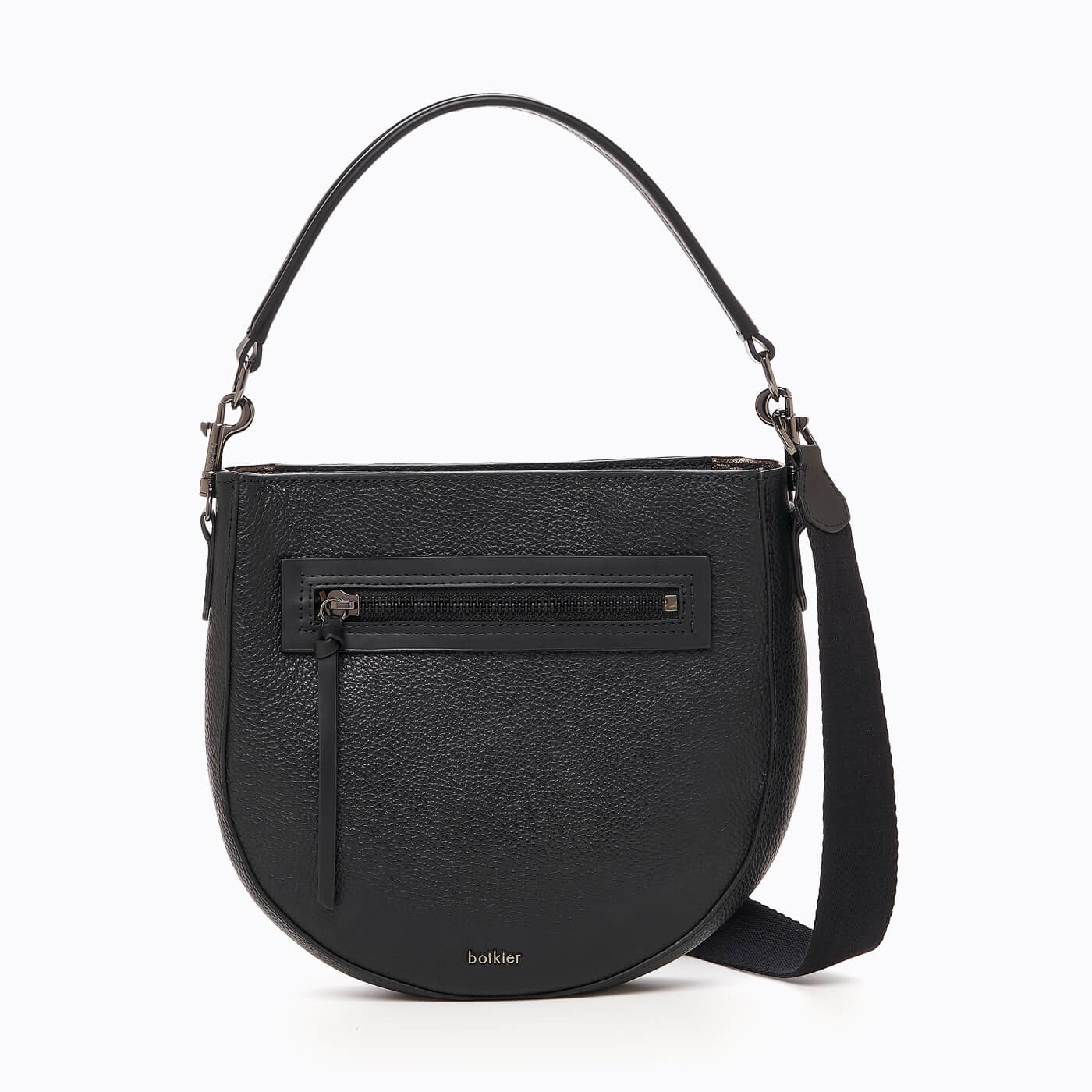 Beatrice Saddle Crossbody Black Designer leather Handbags