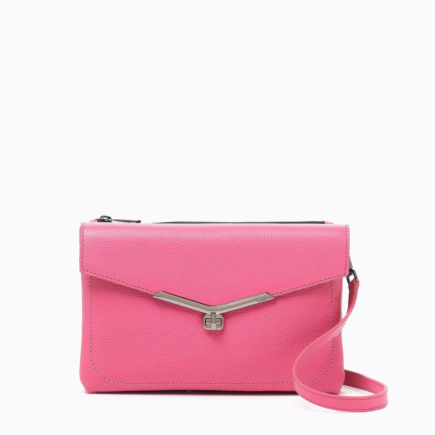 Valentina Flat Crossbody Pink Designer leather Handbags