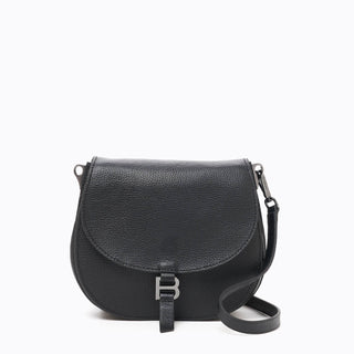 Luxury crossbody with magnetic flap closure and leather strap