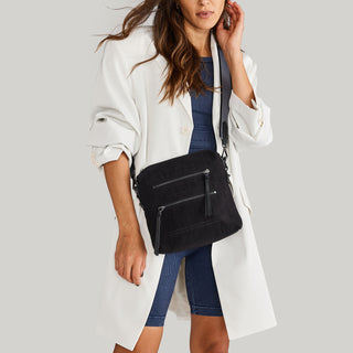 Chelsea Travel Crossbody (Black)- Designer leather Handbags