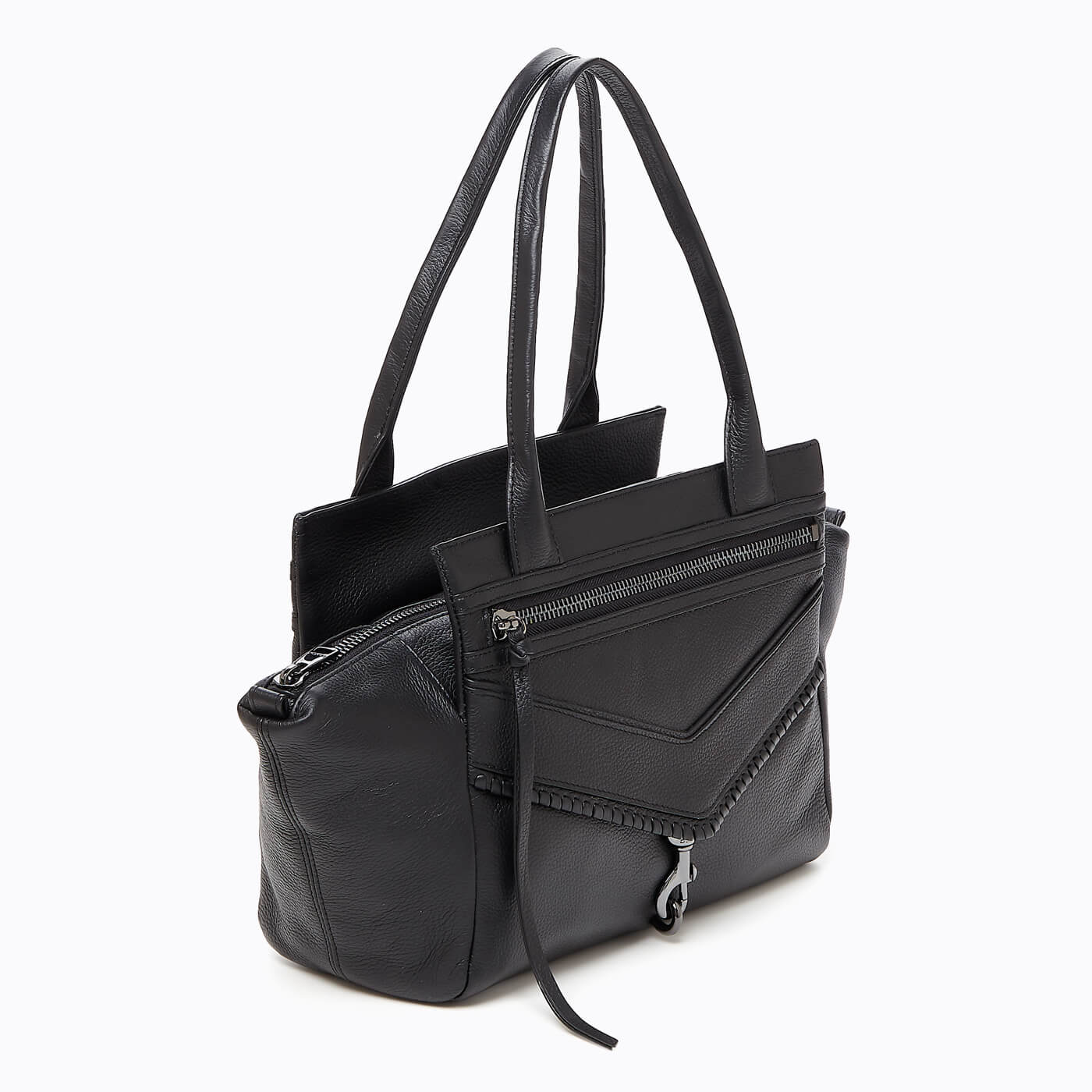 Newest Botkier Blk Leather Soho Top Zip Hobo