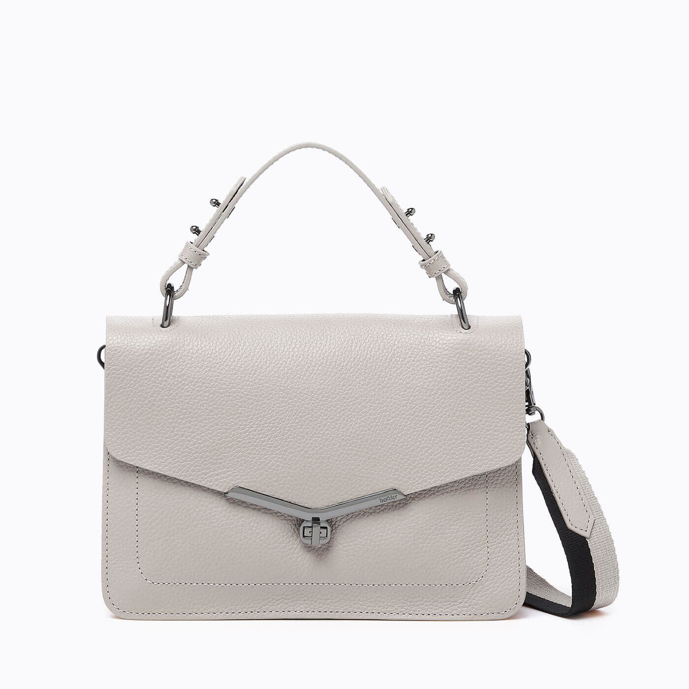 Valentina Satchel Silver Grey Designer leather Handbags