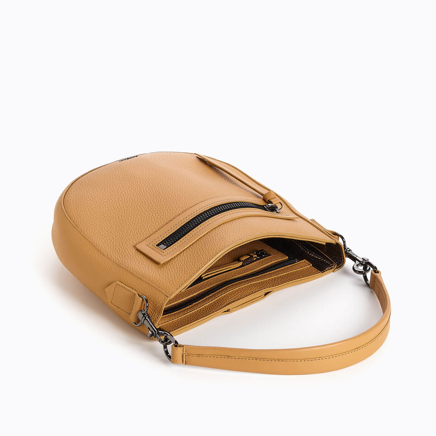 Beatrice Saddle Crossbody (CAMEL) - Designer leather Handbags